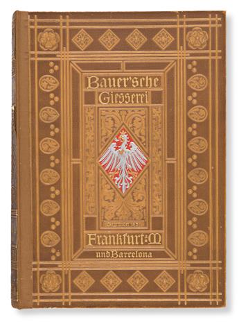 [SPECIMEN BOOK — BAUER’SCHEN GIESSEREI]. Musterbuch der Bauer’schen Giesserei. Frankfurt and Barcelona, 1900.